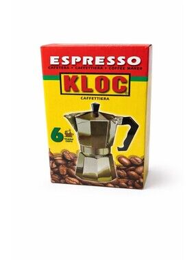 Espresso Cafetera KLOC 6 Tazas (cups) Caffettiera Espresso Maker Coffee NIB TOGO